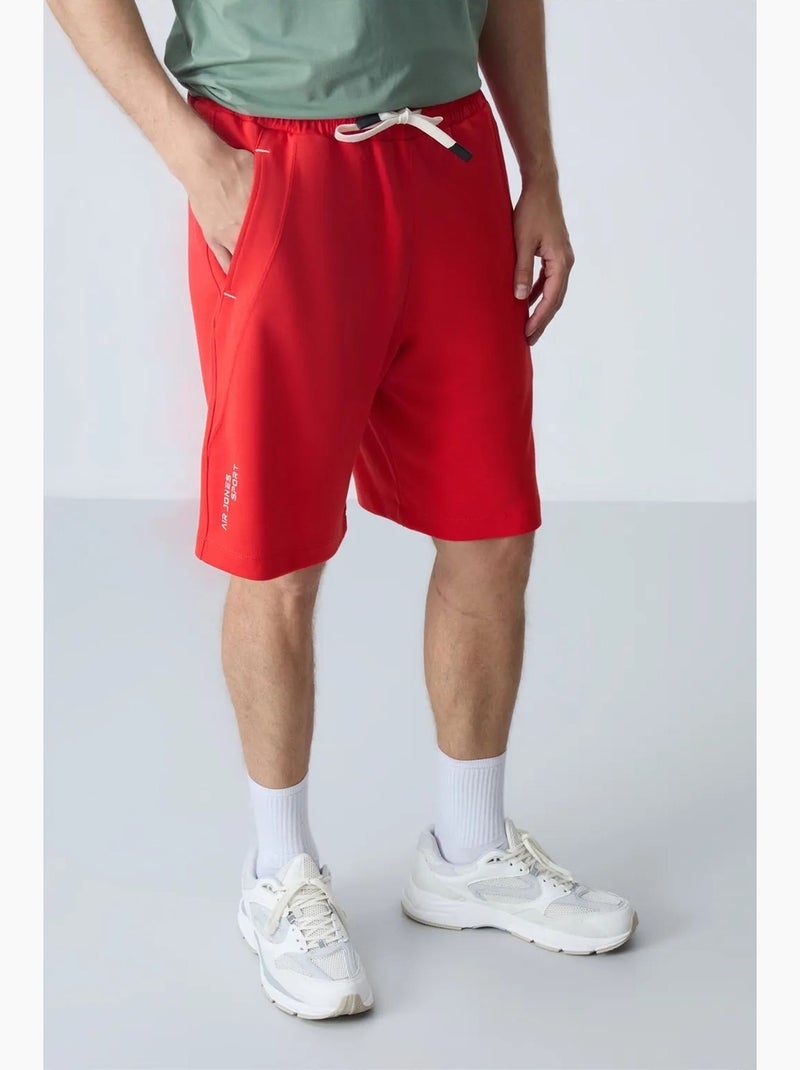 Pantalón corto jogging mezcla de algodón tommy Rojo - Kiabi