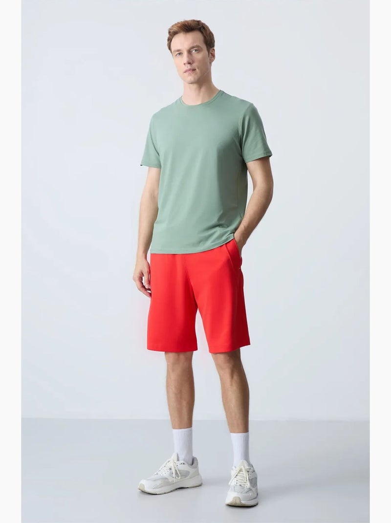 Pantalón corto jogging mezcla de algodón tommy Rojo - Kiabi