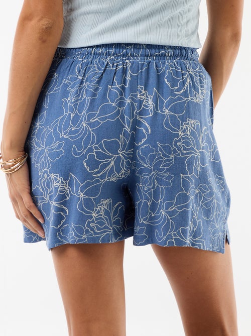 Pantalón corto ligero con 2 bolsillos en lino mezclado - Kiabi