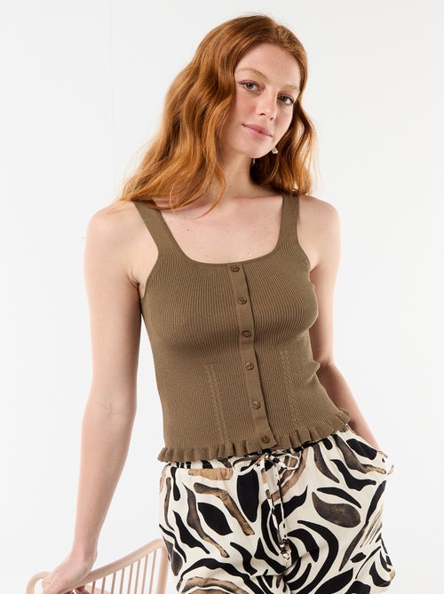 Pantalón corto ligero con 2 bolsillos en lino mezclado - Kiabi