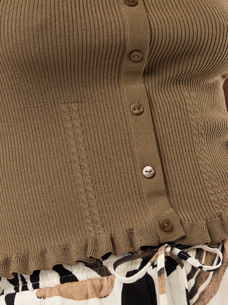 Pantalón corto ligero con 2 bolsillos en lino mezclado Negro - Kiabi