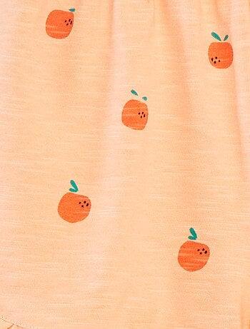 Pantalón corto ligero con estampado y volante