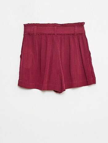 Pantalón corto ligero con lazo liso