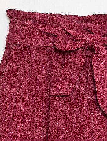 Pantalón corto ligero con lazo liso