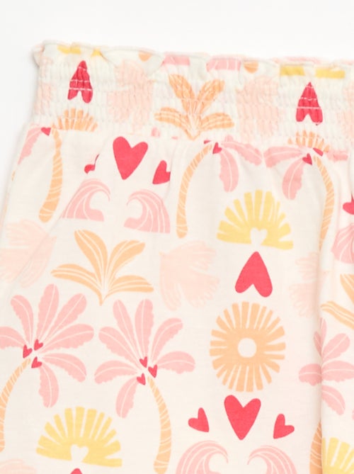 Pantalón corto ligero con volantes - Kiabi