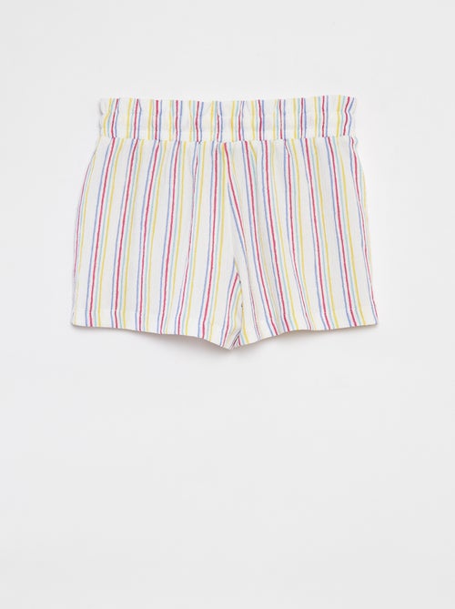 Pantalón corto ligero de punto gofrado - Kiabi