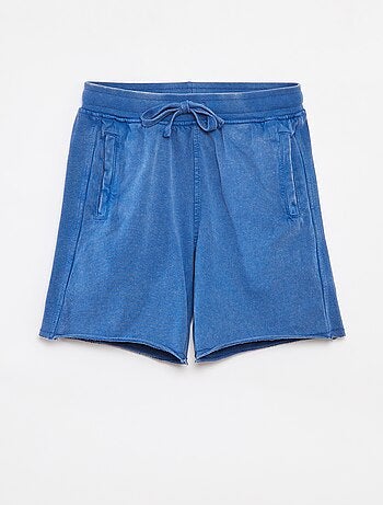 Pantalón corto liso con efecto descolorido
