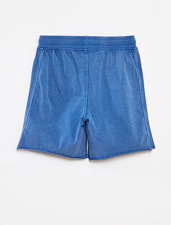 Pantalón corto liso con efecto descolorido