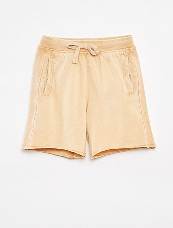 Pantalón corto liso con efecto descolorido