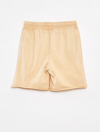 Pantalón corto liso con efecto descolorido