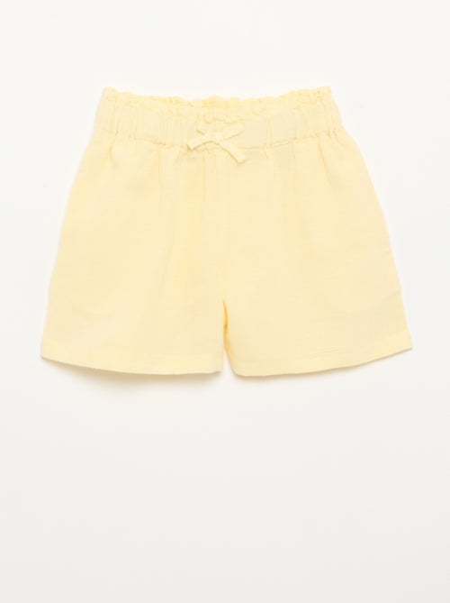 Pantalón corto liso con lazo de fantasía - Kiabi Pantalón corto liso con lazo de fantasía - Kiabi