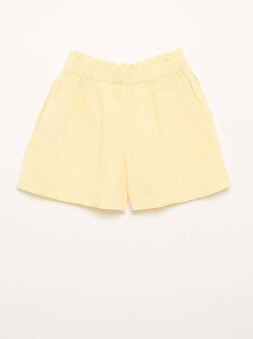 Pantalón corto liso con lazo de fantasía - Kiabi Pantalón corto liso con lazo de fantasía - Kiabi