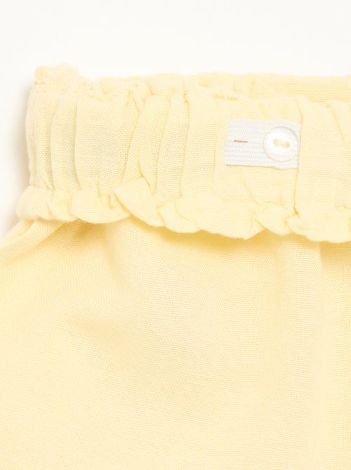 Pantalón corto liso con lazo de fantasía - Kiabi Pantalón corto liso con lazo de fantasía - Kiabi