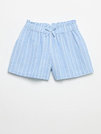 Pantalón corto liso con lazo de fantasía