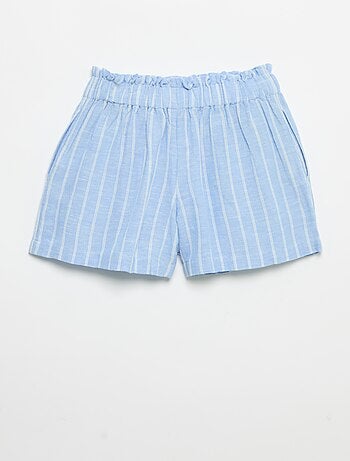 Pantalón corto liso con lazo de fantasía