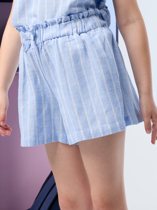 Pantalón corto liso con lazo de fantasía - Kiabi Pantalón corto liso con lazo de fantasía - Kiabi