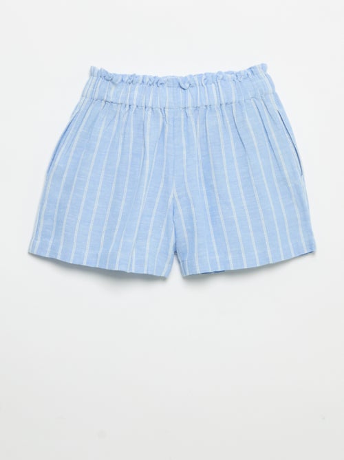 Pantalón corto liso con lazo de fantasía - Kiabi Pantalón corto liso con lazo de fantasía - Kiabi