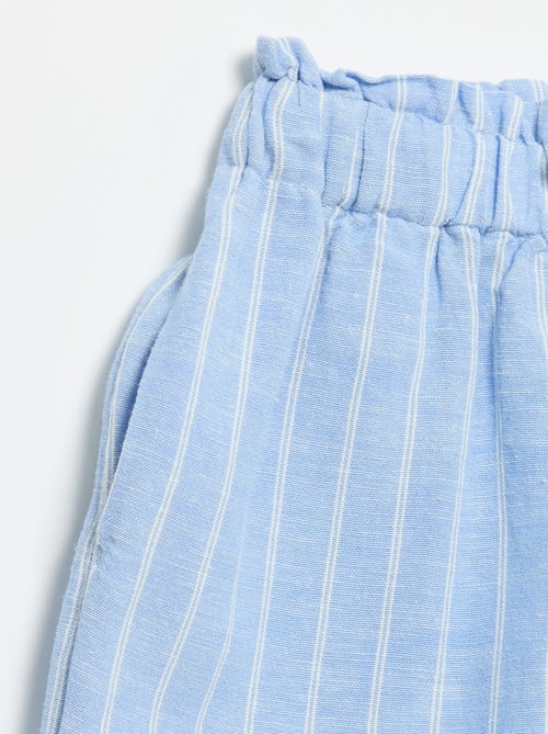 Pantalón corto liso con lazo de fantasía - Kiabi Pantalón corto liso con lazo de fantasía - Kiabi