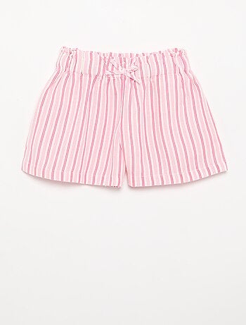 Pantalón corto liso con lazo de fantasía