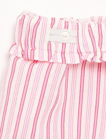 Pantalón corto liso con lazo de fantasía