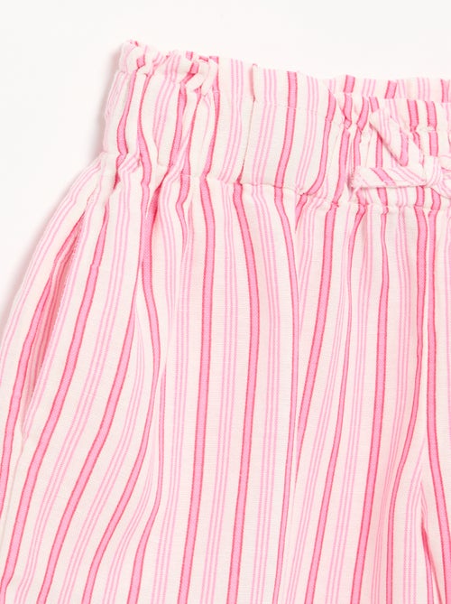 Pantalón corto liso con lazo de fantasía - Kiabi Pantalón corto liso con lazo de fantasía - Kiabi