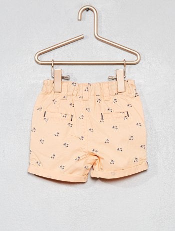 Pantalón corto liso con vuelta - Kiabi