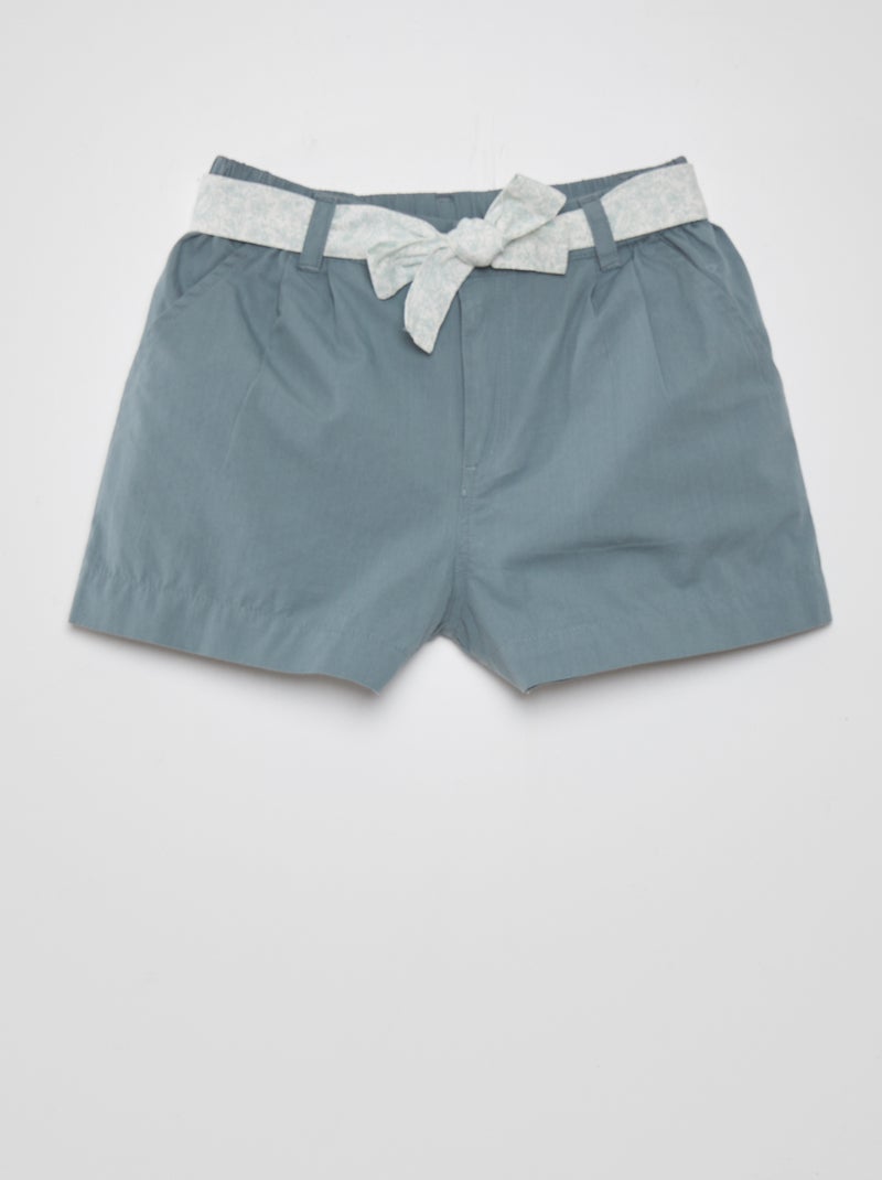 Pantalón corto liso de algodón BLANCO - Kiabi