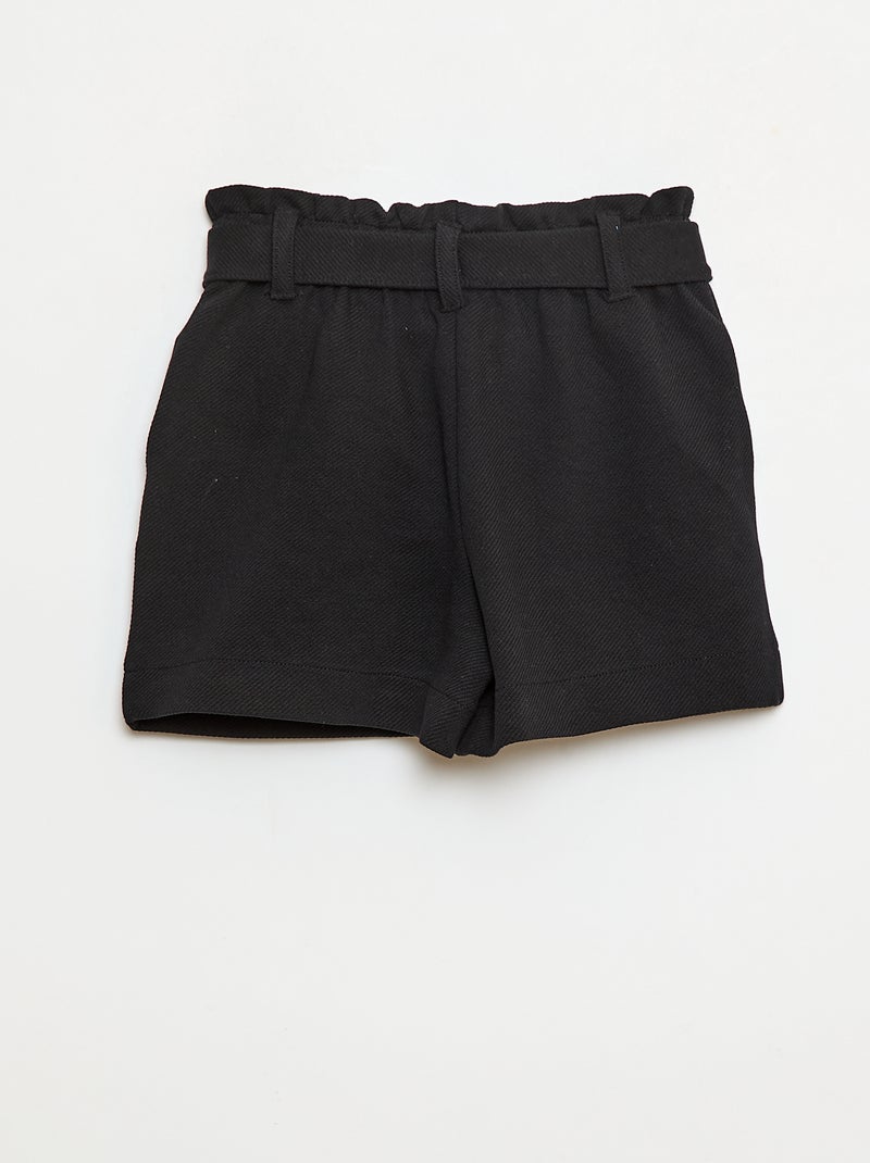 Pantalón corto milano con cinturón Negro - Kiabi