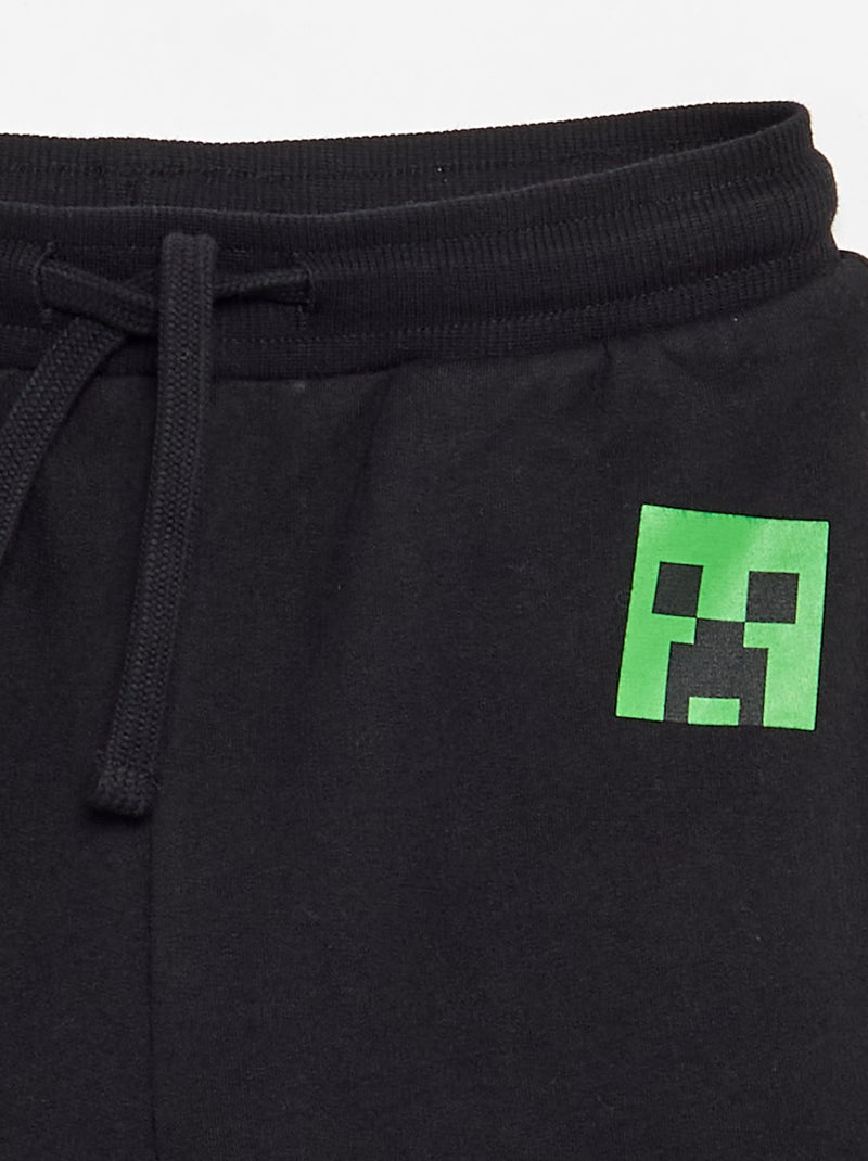 Pantalón corto 'Minecraft' de felpa sin cepillar Negro - Kiabi