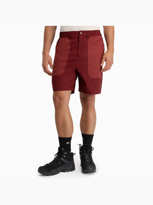 Pantalón corto montaña repelente al agua hombre senderismo hombre range maroon - Kiabi