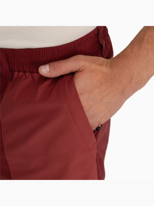 Pantalón corto montaña repelente al agua hombre senderismo hombre range maroon - Kiabi