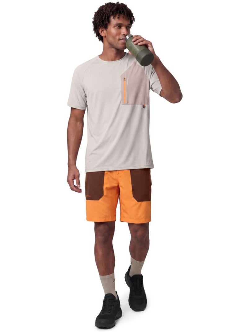Pantalón corto montaña repelente al agua hombre senderismo hombre range Naranja - Kiabi