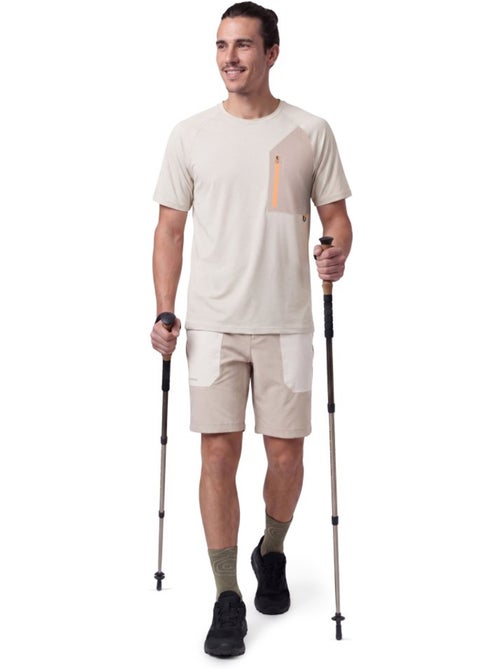 Pantalón corto montaña repelente al agua hombre senderismo hombre range sand - Kiabi