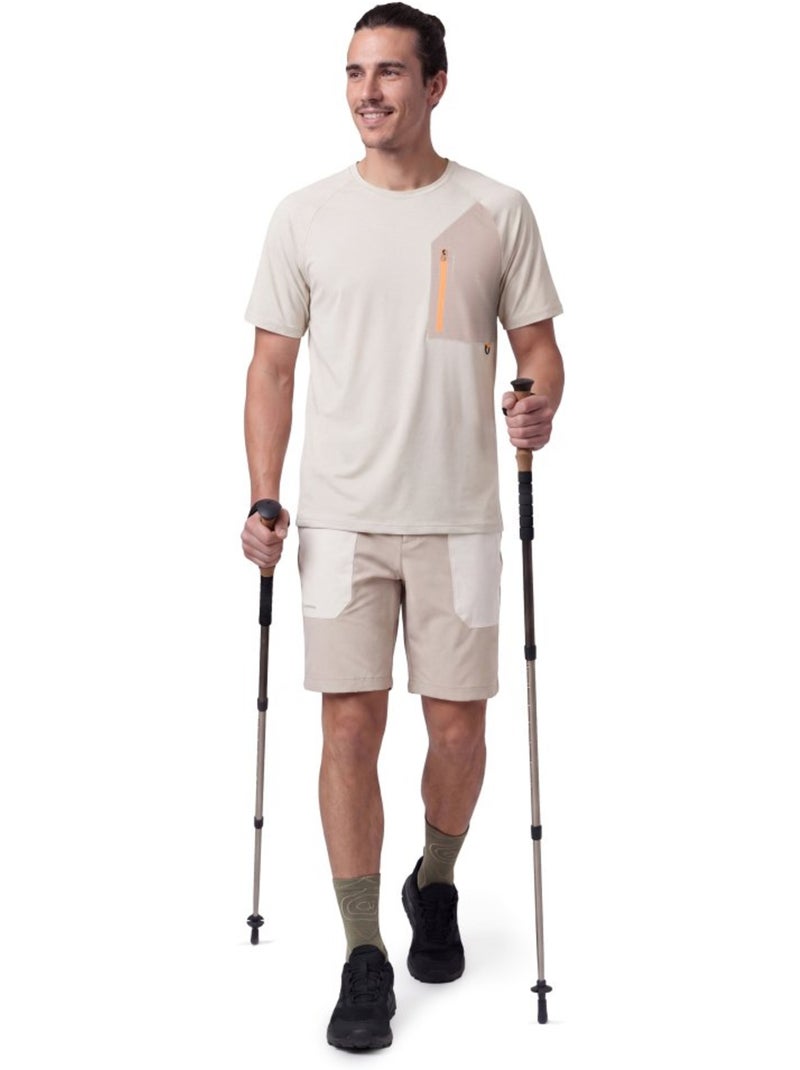 Pantalón corto montaña repelente al agua hombre senderismo hombre range sand Beige - Kiabi