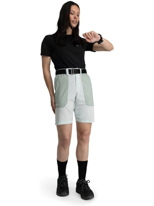 Pantalón corto montaña repelente al agua mujer senderismo mujer solara mint - Kiabi