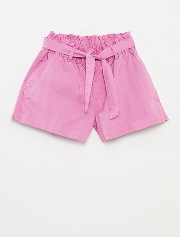 Pantalón corto paperbag con cinturón