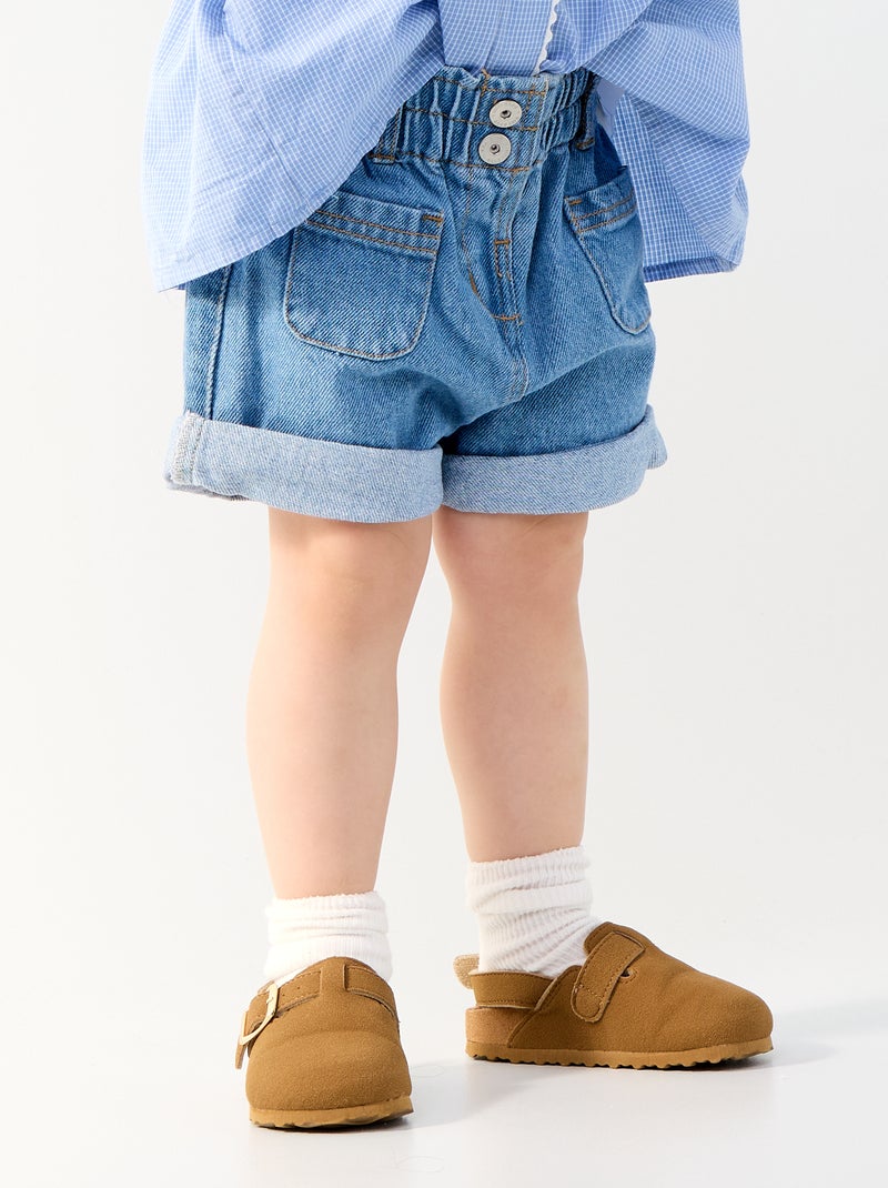 Pantalón corto paperbag vaquero AZUL - Kiabi