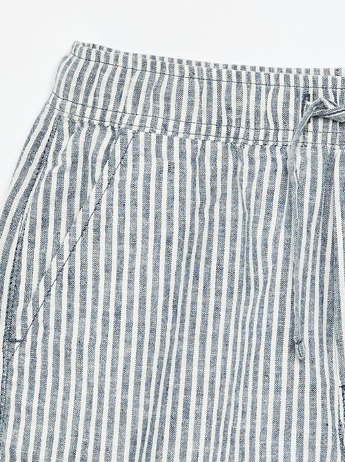 Pantalón corto rayado ligero de lino mezclado - Kiabi