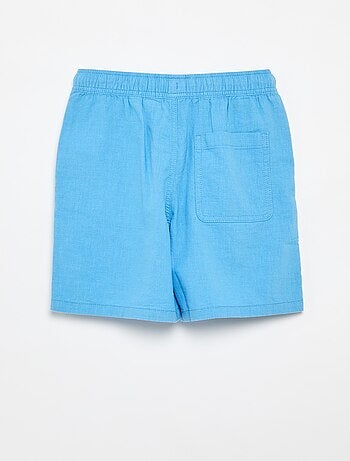 Pantalón corto rayado ligero de lino mezclado