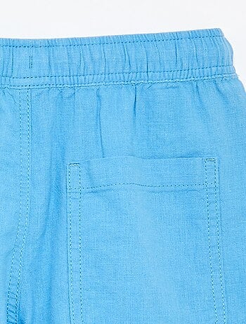 Pantalón corto rayado ligero de lino mezclado