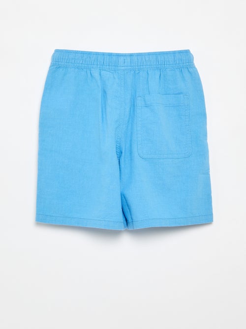 Pantalón corto rayado ligero de lino mezclado - Kiabi