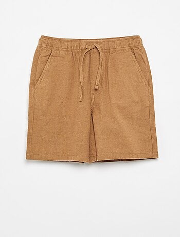 Pantalón corto rayado ligero de lino mezclado