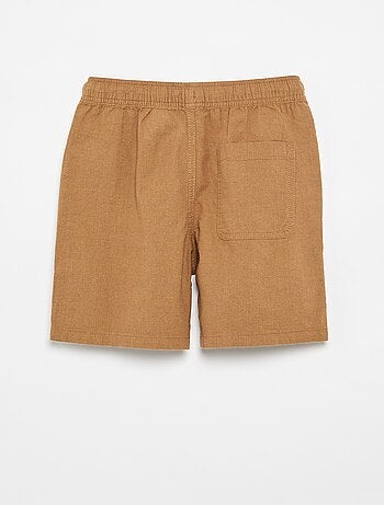 Pantalón corto rayado ligero de lino mezclado