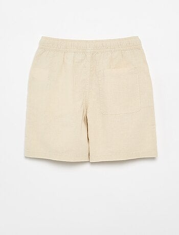 Pantalón corto rayado ligero de lino mezclado