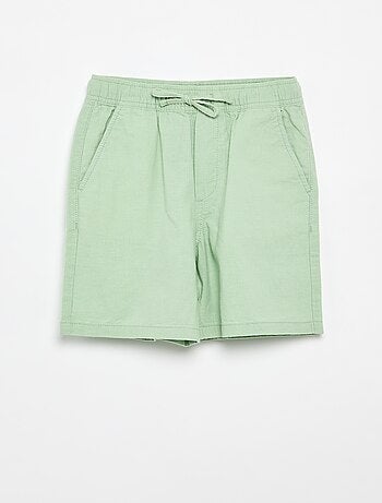 Pantalón corto rayado ligero de lino mezclado