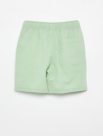 Pantalón corto rayado ligero de lino mezclado
