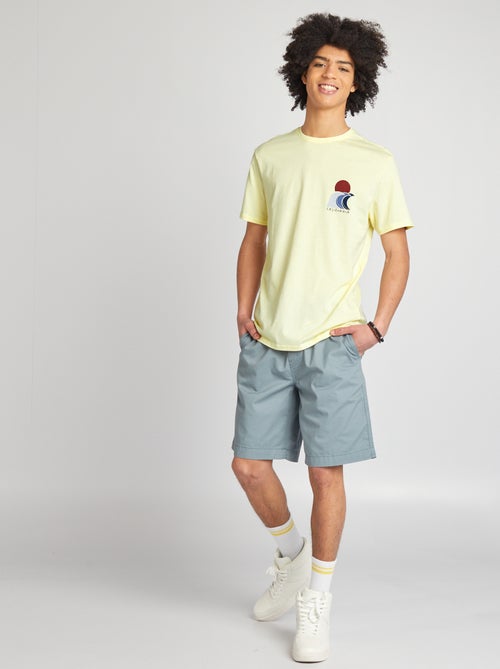 Pantalón corto recto con cintura elástica - Kiabi