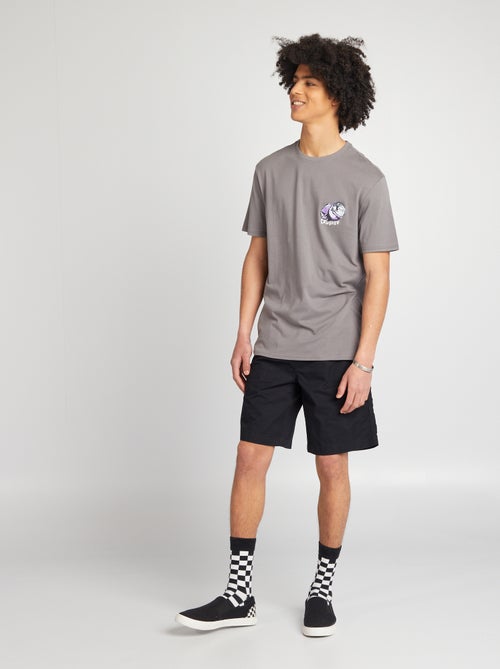 Pantalón corto recto con cintura elástica - Kiabi