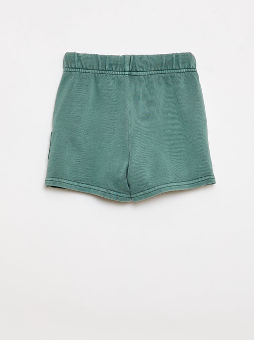 Pantalón corto recto en felpa de algodón liso - Kiabi