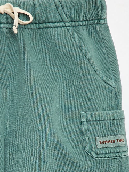Pantalón corto recto en felpa de algodón liso - Kiabi